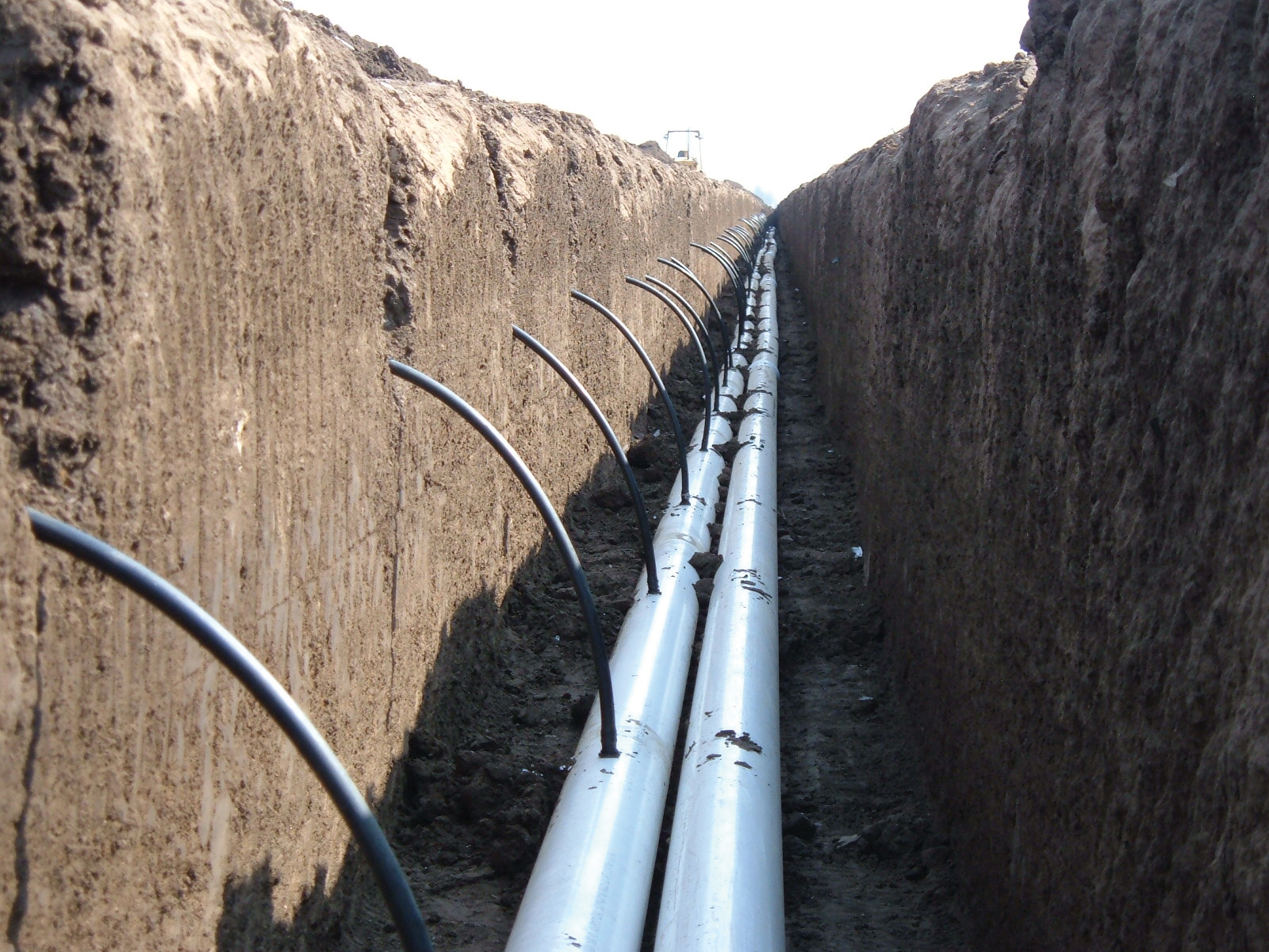 subsurface drip irrigation trench connection